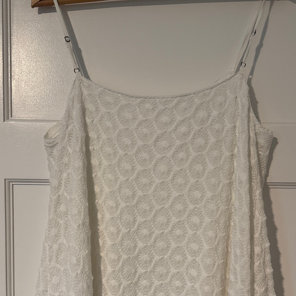 Anthropologie Bella Ruffled Crochet Midi Dress Medium - Picture 9 of 11